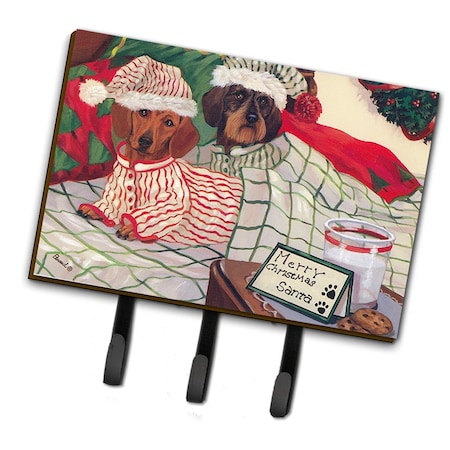 Carolines Treasures 6 x 2 x 9 in. Dachshund Christmas Waiting for Santa Leash or Key Holder PPP3260TH68
